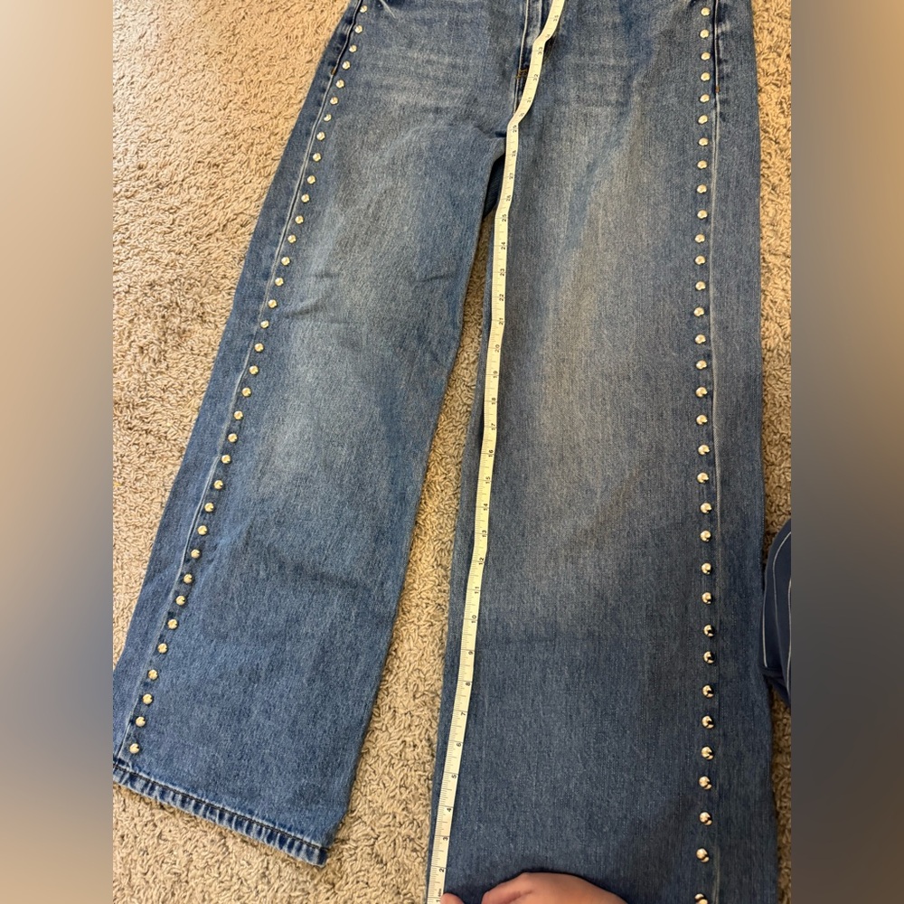 House of Harlow 1960 Blue Studded Flare Jeans - Picture 6 of 7